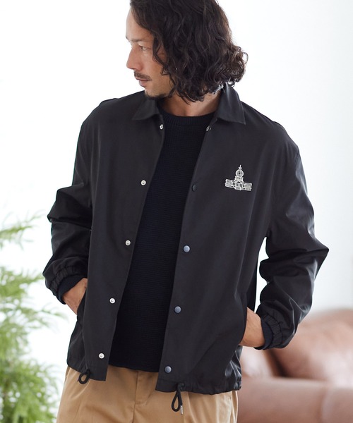 CAMBIO(カンビオ)の「mj8166-DC刺繍コーチジャケット(ブルゾン・メンズ・ブラック/ベージュ/スモークピンク・S/M/L)」の2枚目の写真