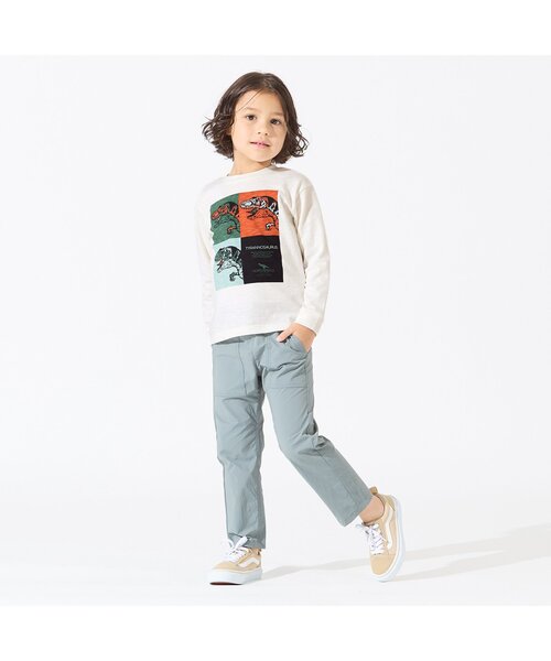 BREEZE（ブリーズ）の「カラフルボックスダイナソーTシャツ（Tシャツ/カットソー・キッズ・ブラック/オフホワイト・110/140/120/150/90/130/100）」の3枚目の写真