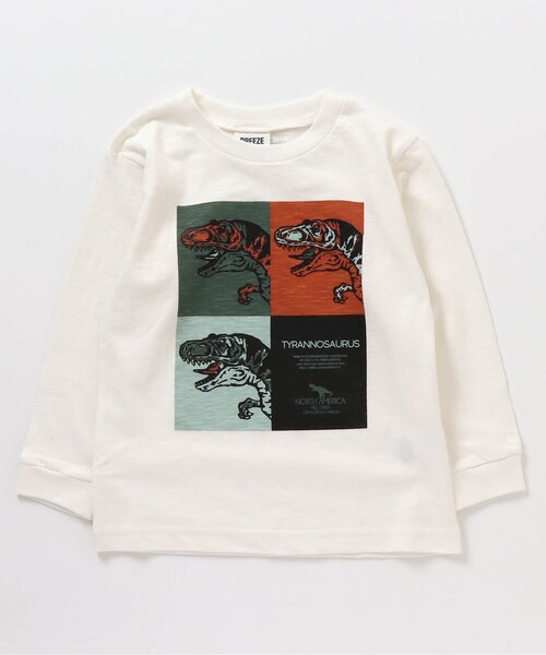 BREEZE（ブリーズ）の「カラフルボックスダイナソーTシャツ（Tシャツ/カットソー・キッズ・ブラック/オフホワイト・110/140/120/150/90/130/100）」の9枚目の写真