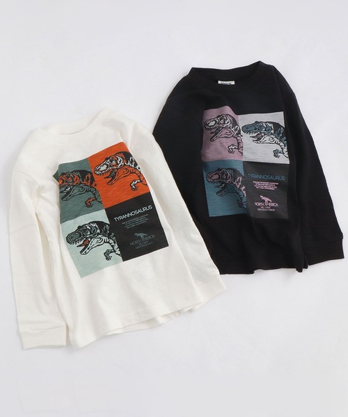 BREEZE（ブリーズ）の「カラフルボックスダイナソーTシャツ（Tシャツ/カットソー・キッズ・ブラック/オフホワイト・110/140/120/150/90/130/100）」の18枚目の写真