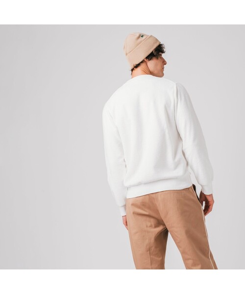 LACOSTE（ラコステ）の「リバースルックパイル地クルーネックセーター（ニット/セーター・メンズ・ホワイト/ベージュ/ネイビー・2/4/3/5）」の21枚目の写真