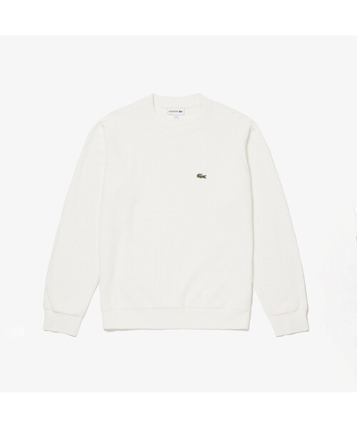 LACOSTE（ラコステ）の「リバースルックパイル地クルーネックセーター（ニット/セーター・メンズ・ホワイト/ベージュ/ネイビー・2/4/3/5）」の4枚目の写真