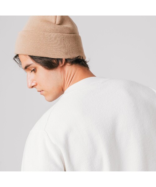 LACOSTE（ラコステ）の「リバースルックパイル地クルーネックセーター（ニット/セーター・メンズ・ホワイト/ベージュ/ネイビー・2/4/3/5）」の9枚目の写真