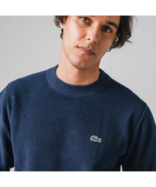 LACOSTE（ラコステ）の「リバースルックパイル地クルーネックセーター（ニット/セーター・メンズ・ホワイト/ベージュ/ネイビー・2/4/3/5）」の10枚目の写真