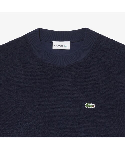 LACOSTE（ラコステ）の「リバースルックパイル地クルーネックセーター（ニット/セーター・メンズ・ホワイト/ベージュ/ネイビー・2/4/3/5）」の8枚目の写真