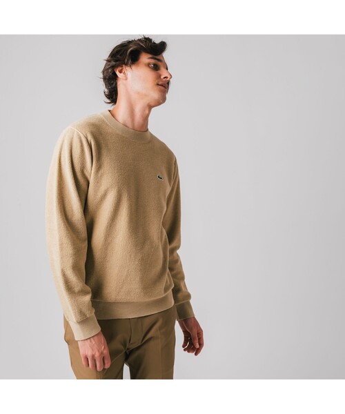 LACOSTE（ラコステ）の「リバースルックパイル地クルーネックセーター（ニット/セーター・メンズ・ホワイト/ベージュ/ネイビー・2/4/3/5）」の15枚目の写真