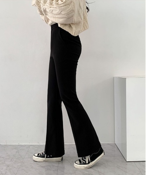 BEIDELLI（ベイデリー）の「[BELLIDE MADE] 着丈が選べるデイリースラックス（スラックス・レディース・アイボリー/ブラック/モカ・SMALL/MEDIUM/S/M）」の4枚目の写真