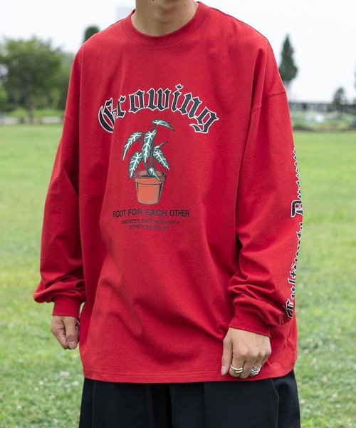 kutir（クティール）の「袖プリントロゴロンT（Tシャツ/カットソー・メンズ・オフホワイト/レッド/ブラック・MEDIUM/LARGE）」の11枚目の写真