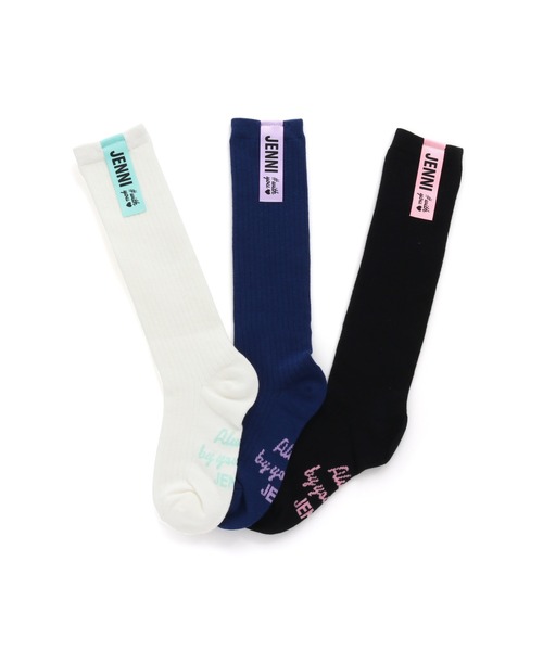 JENNI love（ジェニィラブ）の「プリントテープリブハイソックス（ソックス/靴下・キッズ・ブラック/オフホワイト/ネイビー・22-24cm/19-21cm）」の4枚目の写真