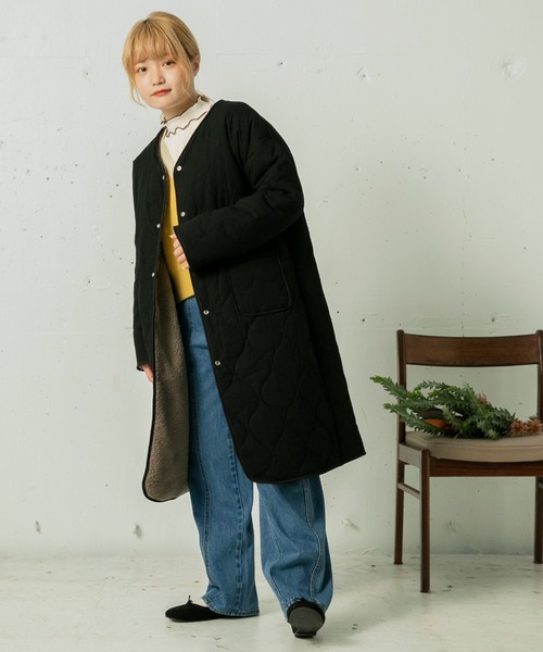 mikke（ミッケ）の「【吸水発熱素材】メロー配色ハイネックプルオーバー（Tシャツ/カットソー・レディース・オフホワイト/ネイビー/ブルー/グリーン・FREE）」の14枚目の写真