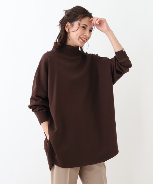 SHOO・LA・RUE(シューラルー)の「◆【USAコットン】ハイネックチュニック(チュニック・レディース・グリーン/オフホワイト/ダークブラウン/サンドベージュ・00)」の3枚目の写真