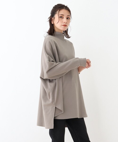 SHOO・LA・RUE(シューラルー)の「◆【USAコットン】ハイネックチュニック(チュニック・レディース・グリーン/オフホワイト/ダークブラウン/サンドベージュ・00)」の4枚目の写真