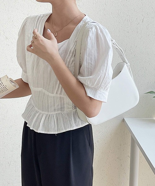 shopnikoniko(ショップニコニコ)の「ワンハンドル ホーボーバッグ(ハンドバッグ・レディース・ブラック/ブラウン/ホワイト・フリー)」の10枚目の写真