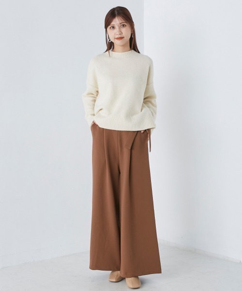 OMNES(オムネス)の「カットツイルタックワイドパンツ(その他パンツ・レディース・ブラック/アイボリー/キャメル・FREE)」の3枚目の写真