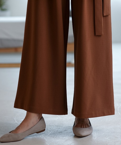 OMNES(オムネス)の「カットツイルタックワイドパンツ(その他パンツ・レディース・ブラック/アイボリー/キャメル・FREE)」の9枚目の写真