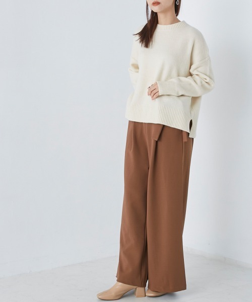 OMNES(オムネス)の「カットツイルタックワイドパンツ(その他パンツ・レディース・ブラック/アイボリー/キャメル・FREE)」の11枚目の写真