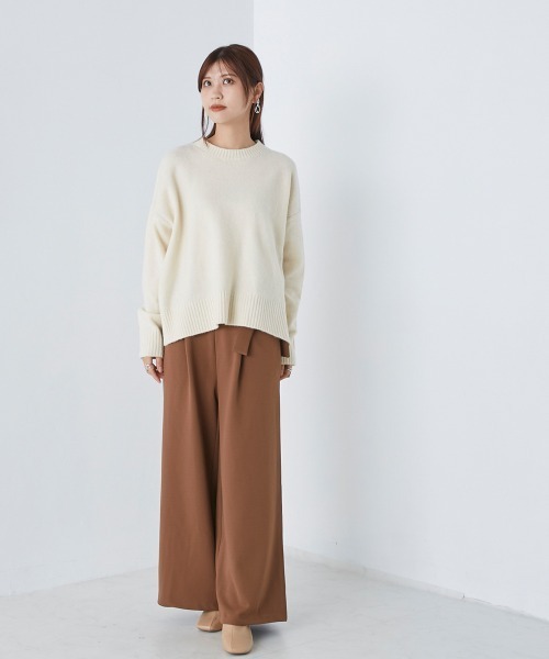 OMNES(オムネス)の「カットツイルタックワイドパンツ(その他パンツ・レディース・ブラック/アイボリー/キャメル・FREE)」の13枚目の写真