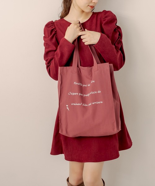 OLIVE des OLIVE(オリーブデオリーブ)の「カラフルトートバッグ(トートバッグ・レディース・ブラック/レッド/サックスブルー/ピンク/イエロー/オレンジ/アイボリー/ミント/ラベンダー・FREE)」の8枚目の写真