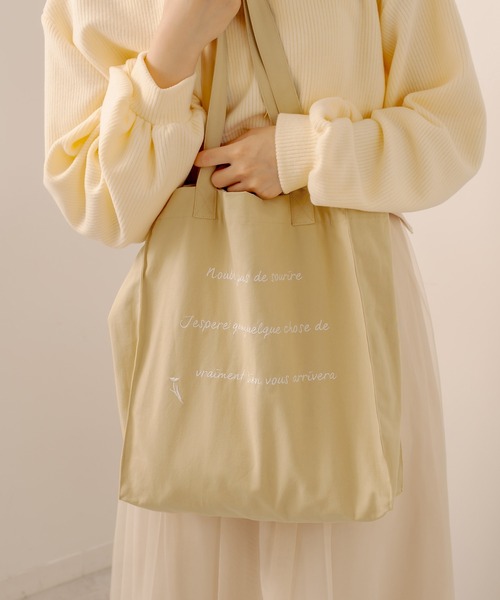 OLIVE des OLIVE(オリーブデオリーブ)の「カラフルトートバッグ(トートバッグ・レディース・ブラック/レッド/サックスブルー/ピンク/イエロー/オレンジ/アイボリー/ミント/ラベンダー・FREE)」の7枚目の写真