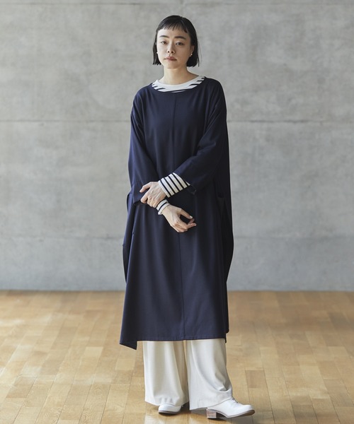 conges payes ADIEU TRISTESSE（コンジェ ペイエ アデュートリステス）の「congés payés × setsuko todorokiCollaboration　「WING DRESS」（ワンピース・レディース・ピンク/ダークブルー・38）」の2枚目の写真