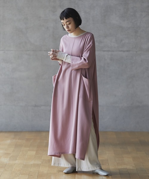 conges payes ADIEU TRISTESSE（コンジェ ペイエ アデュートリステス）の「congés payés × setsuko todorokiCollaboration　「WING DRESS」（ワンピース・レディース・ピンク/ダークブルー・38）」の16枚目の写真