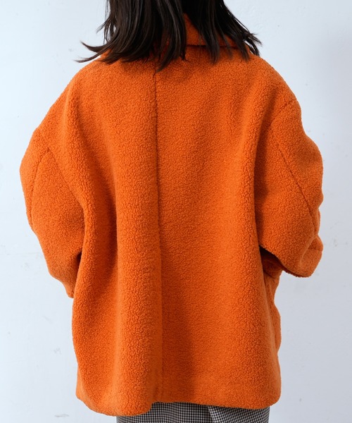 CIAOPANIC(チャオパニック)の「カラーボアフリースハーフコート(ブルゾン・レディース・チャコール/グリーン/オレンジ・FREE)」の17枚目の写真