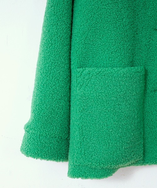 CIAOPANIC(チャオパニック)の「カラーボアフリースハーフコート(ブルゾン・レディース・チャコール/グリーン/オレンジ・FREE)」の7枚目の写真