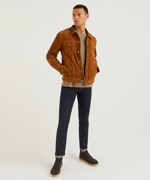 BENETTON (UNITED COLORS OF BENETTON)（ベネトンユナイテッドカラーズオブベネトン）の「ストレッチデニムブルゾン（デニムジャケット・メンズ・ブラウン/カーキ・SMALL/MEDIUM/LARGE/X-SMALL）」の8枚目の写真