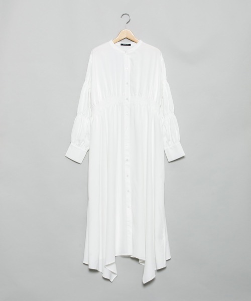 AS KNOW AS PINKY(アズノゥアズピンキー)の「ポイントぎゅぎゅっ シャツワンピース(シャツワンピース・レディース・ブラック/オフホワイト/ブルー/フューシャピンク/サックスブルー/ピンク系/ブルー系/ライトグリーン・FREE)」の9枚目の写真