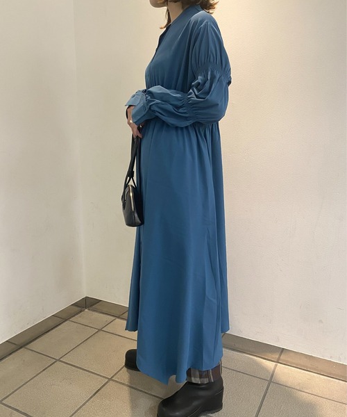 AS KNOW AS PINKY(アズノゥアズピンキー)の「ポイントぎゅぎゅっ シャツワンピース(シャツワンピース・レディース・ブラック/オフホワイト/ブルー/フューシャピンク/サックスブルー/ピンク系/ブルー系/ライトグリーン・FREE)」の13枚目の写真