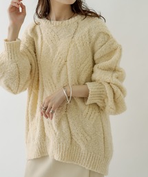 mystic | 【カラー展開豊富】ブークレ柄編みニット(ニット/セーター)