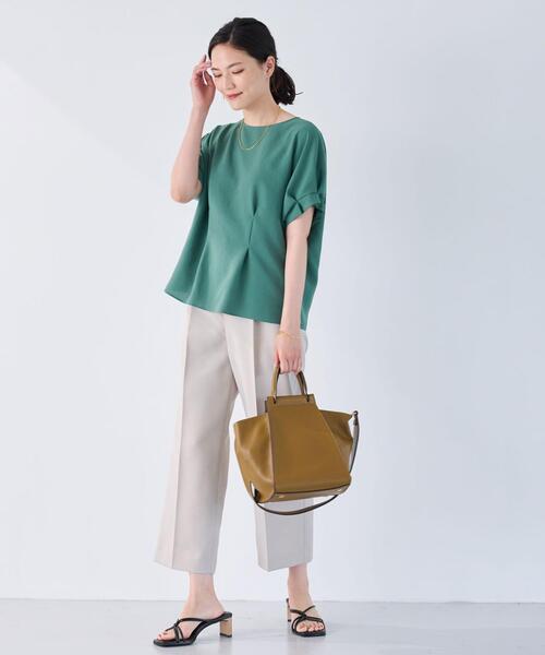 green label relaxing（グリーンレーベルリラクシング）の「トラペーズ MID 2WAY バッグ（ショルダーバッグ・レディース・ブラウン/オフホワイト/ブラック/ライトブルー/モカ・FREE）」の12枚目の写真
