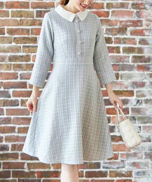 りぼん付き２ｗａｙパールフラワー飾り釦ツイードワンピース ワンピース Tocco Closet トッコ クローゼット のファッション通販 Zozotown