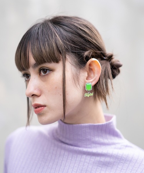 X-girl(エックスガール)の「BIJOU EARRINGS(ピアス(両耳用)・レディース・ブラック/ピンク/ライトグリーン・ONE SIZE)」の11枚目の写真