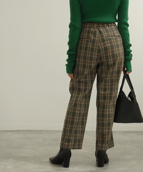 AULI（アウリィ）の「【低身長向けサイズ】チェックセミワイドパンツ（スラックス・レディース・イエロー/オレンジ/グリーン・S/XS/XXS）」の19枚目の写真