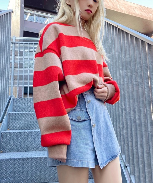 Figments（フィグメンツ）の「太ボーダーニット（ニット/セーター