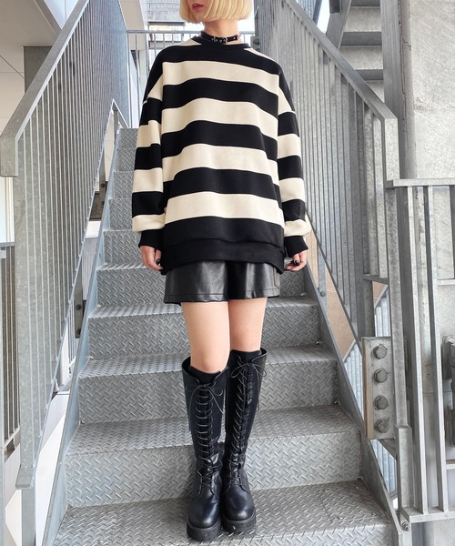 Figments（フィグメンツ）の「太ボーダーニット（ニット/セーター・レディース・ホワイト/オレンジ/ブルー・FREE）」の18枚目の写真