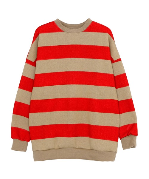 Figments（フィグメンツ）の「太ボーダーニット（ニット/セーター・レディース・ホワイト/オレンジ/ブルー・FREE）」の7枚目の写真