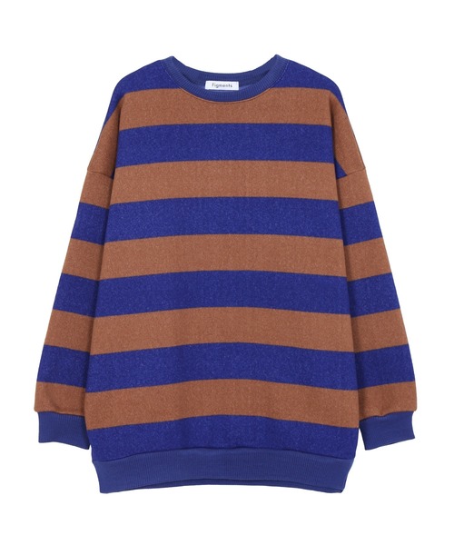 Figments（フィグメンツ）の「太ボーダーニット（ニット/セーター・レディース・ホワイト/オレンジ/ブルー・FREE）」の6枚目の写真