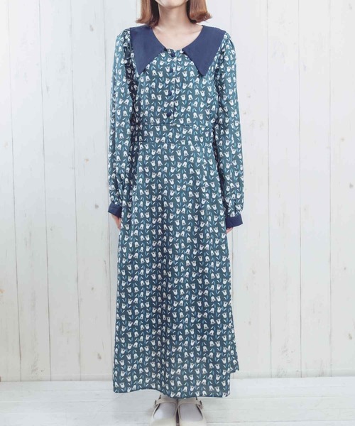 Hamble by Par Avion（ハンブルバイパラビオン）の「フラワーワンピース（ワンピース・レディース・グリーン/ブラック・ONESIZE）」の15枚目の写真