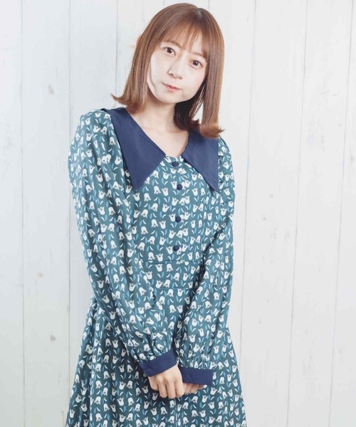 Hamble by Par Avion（ハンブルバイパラビオン）の「フラワーワンピース（ワンピース・レディース・グリーン/ブラック・ONESIZE）」の13枚目の写真