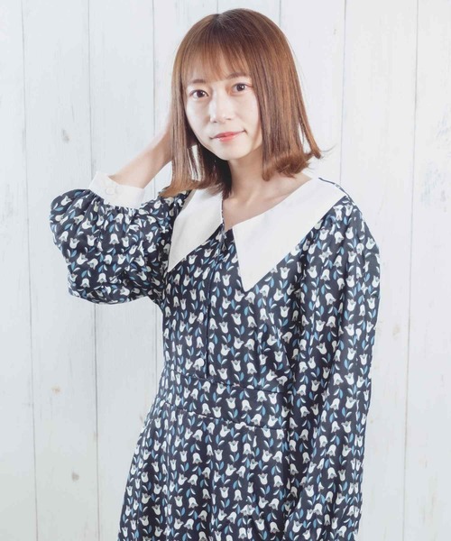 Hamble by Par Avion（ハンブルバイパラビオン）の「フラワーワンピース（ワンピース・レディース・グリーン/ブラック・ONESIZE）」の8枚目の写真