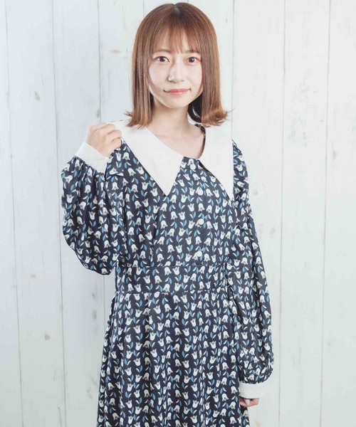 Hamble by Par Avion（ハンブルバイパラビオン）の「フラワーワンピース（ワンピース・レディース・グリーン/ブラック・ONESIZE）」の7枚目の写真