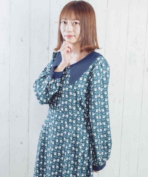 Hamble by Par Avion（ハンブルバイパラビオン）の「フラワーワンピース（ワンピース・レディース・グリーン/ブラック・ONESIZE）」の14枚目の写真
