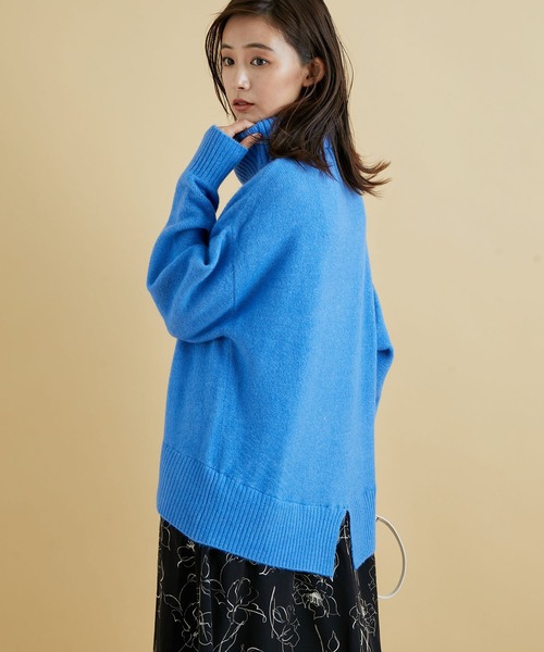 VIS（ビス）の「【美短】これ一枚で様になる！ニット×線画花柄プリントドッキングワンピース（ワンピース・レディース・ライトグレー/オフホワイト/ブルー系その他4・FREE）」の21枚目の写真