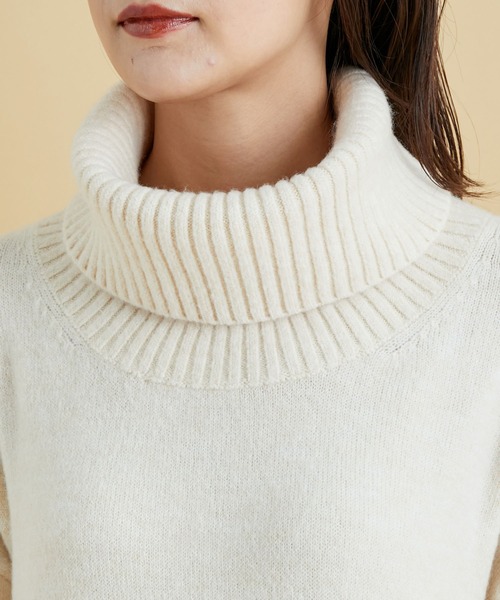 VIS（ビス）の「【美短】これ一枚で様になる！ニット×線画花柄プリントドッキングワンピース（ワンピース・レディース・ライトグレー/オフホワイト/ブルー系その他4・FREE）」の20枚目の写真