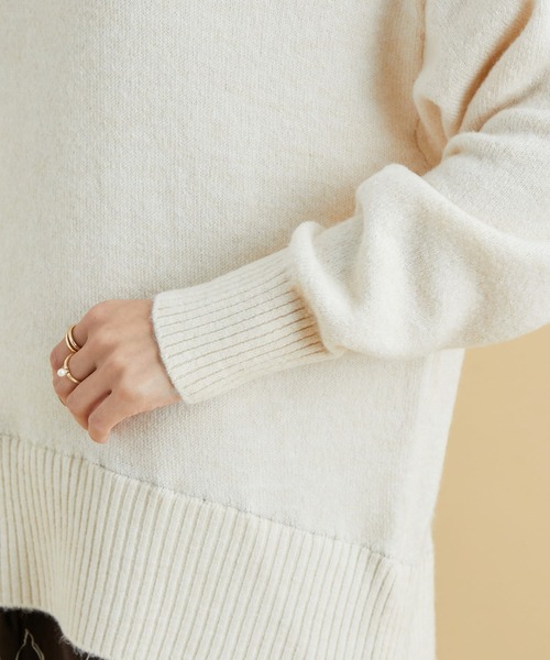 VIS（ビス）の「【美短】これ一枚で様になる！ニット×線画花柄プリントドッキングワンピース（ワンピース・レディース・ライトグレー/オフホワイト/ブルー系その他4・FREE）」の13枚目の写真