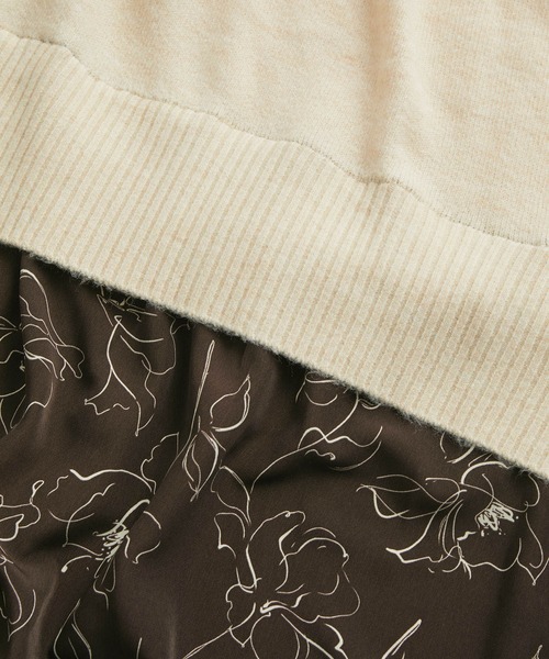 VIS（ビス）の「【美短】これ一枚で様になる！ニット×線画花柄プリントドッキングワンピース（ワンピース・レディース・ライトグレー/オフホワイト/ブルー系その他4・FREE）」の18枚目の写真