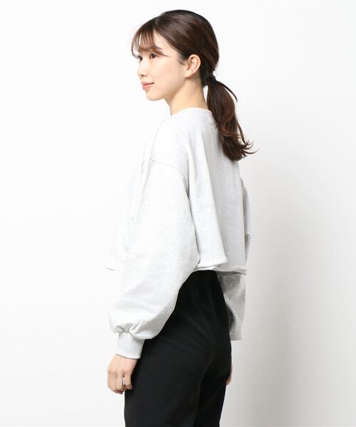 nemne store(ネンネストア)の「刺繍入りキリッパショート裏毛スウェット(スウェット・レディース・ピンク/ブルー/オートミール・フリー)」の4枚目の写真