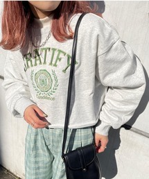 刺繍入りキリッパショート裏毛スウェット